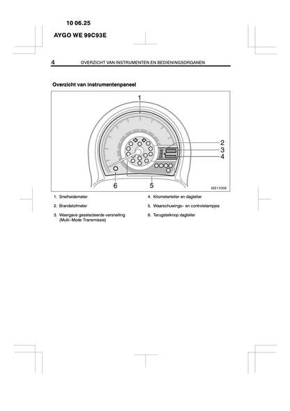 2010-2011 Toyota Aygo Gebruikershandleiding | Nederlands