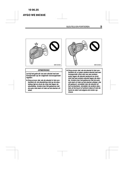 2010-2011 Toyota Aygo Gebruikershandleiding | Nederlands