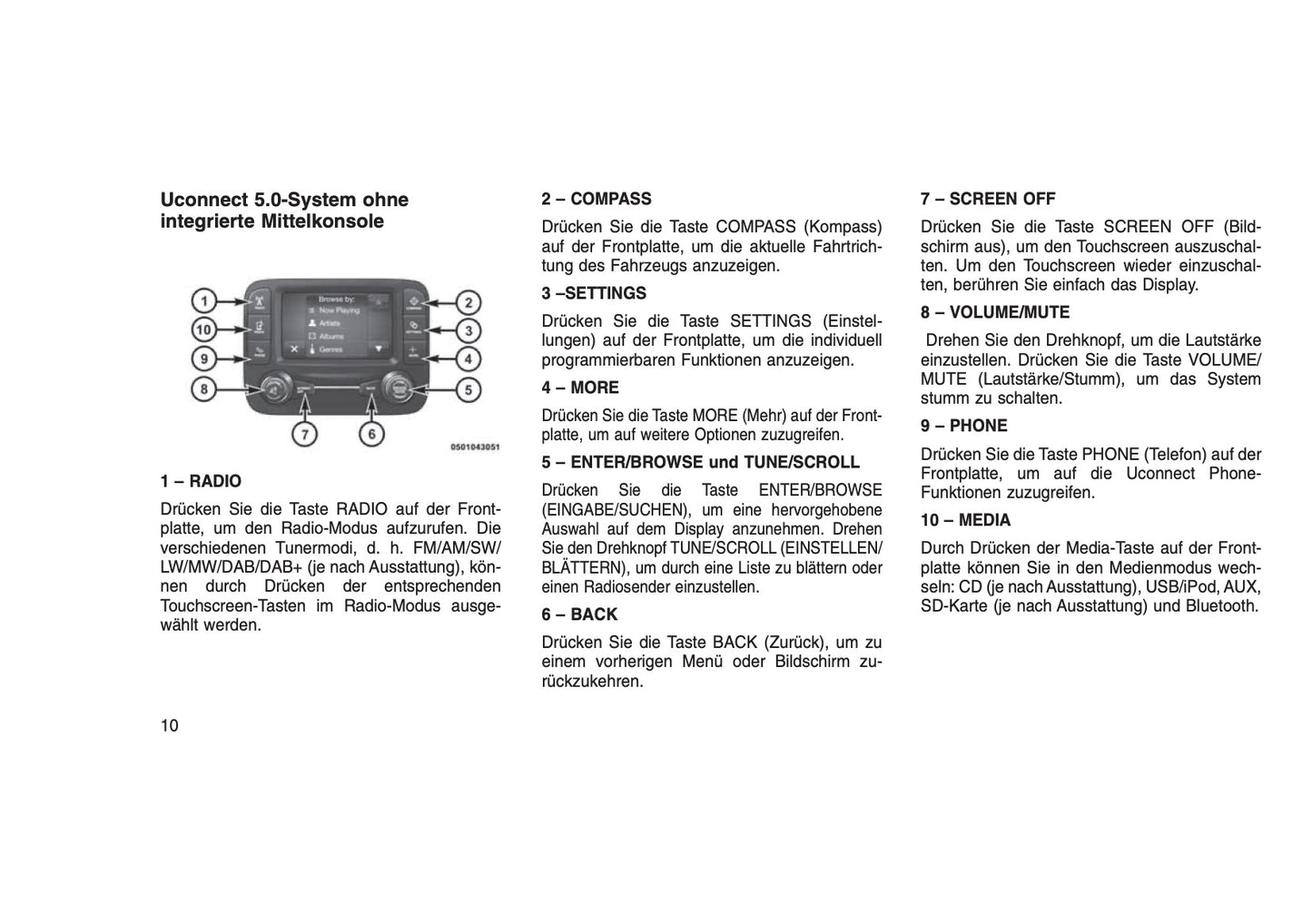 Jeep Uconnect 5.0 Bedienungsanleitung 2015 - 2018