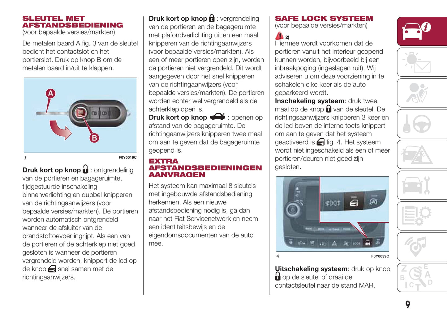 2016-2017 Fiat 500L Owner's Manual | Dutch