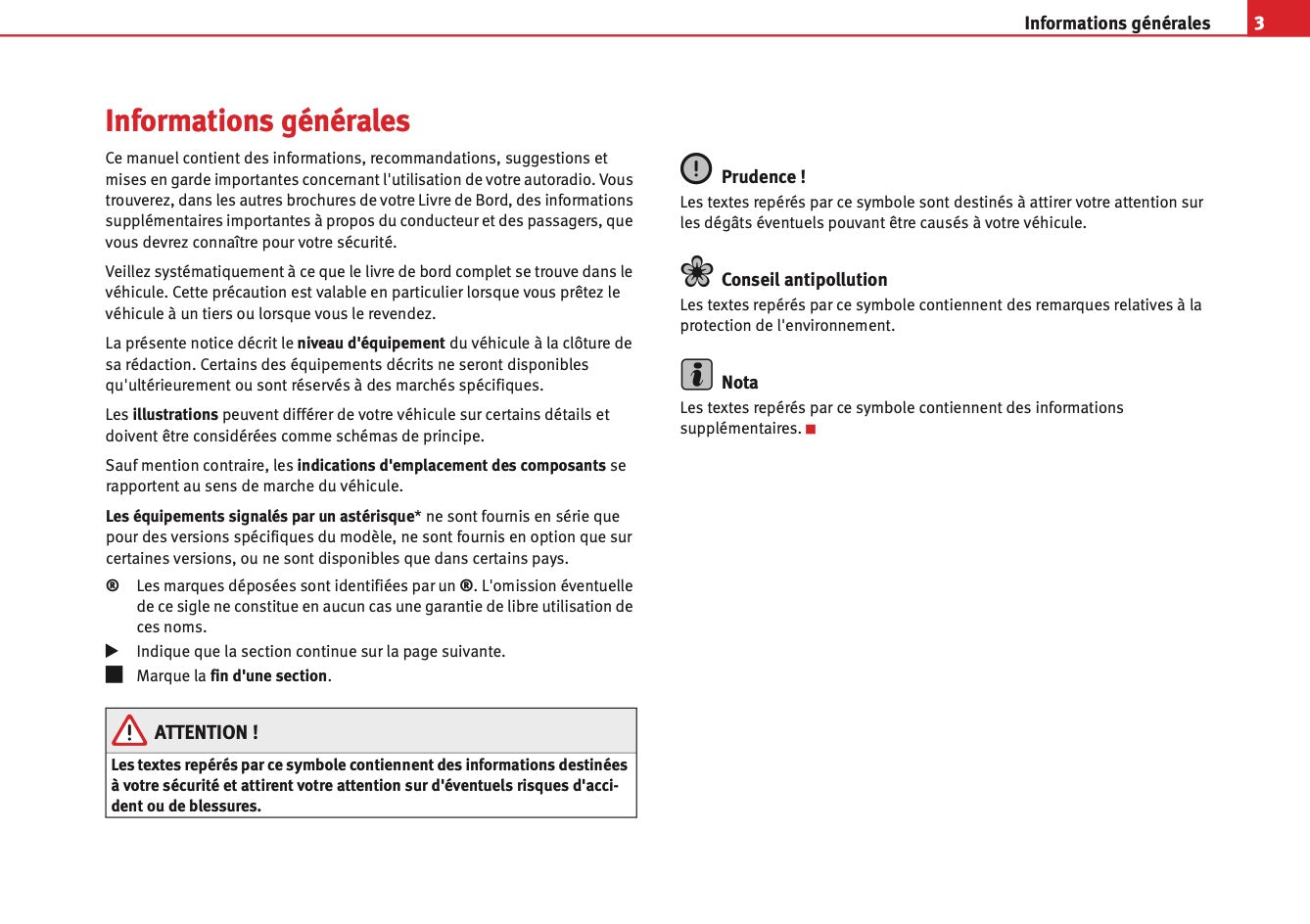 Seat Exeo Radio Adagio Guide d'instructions