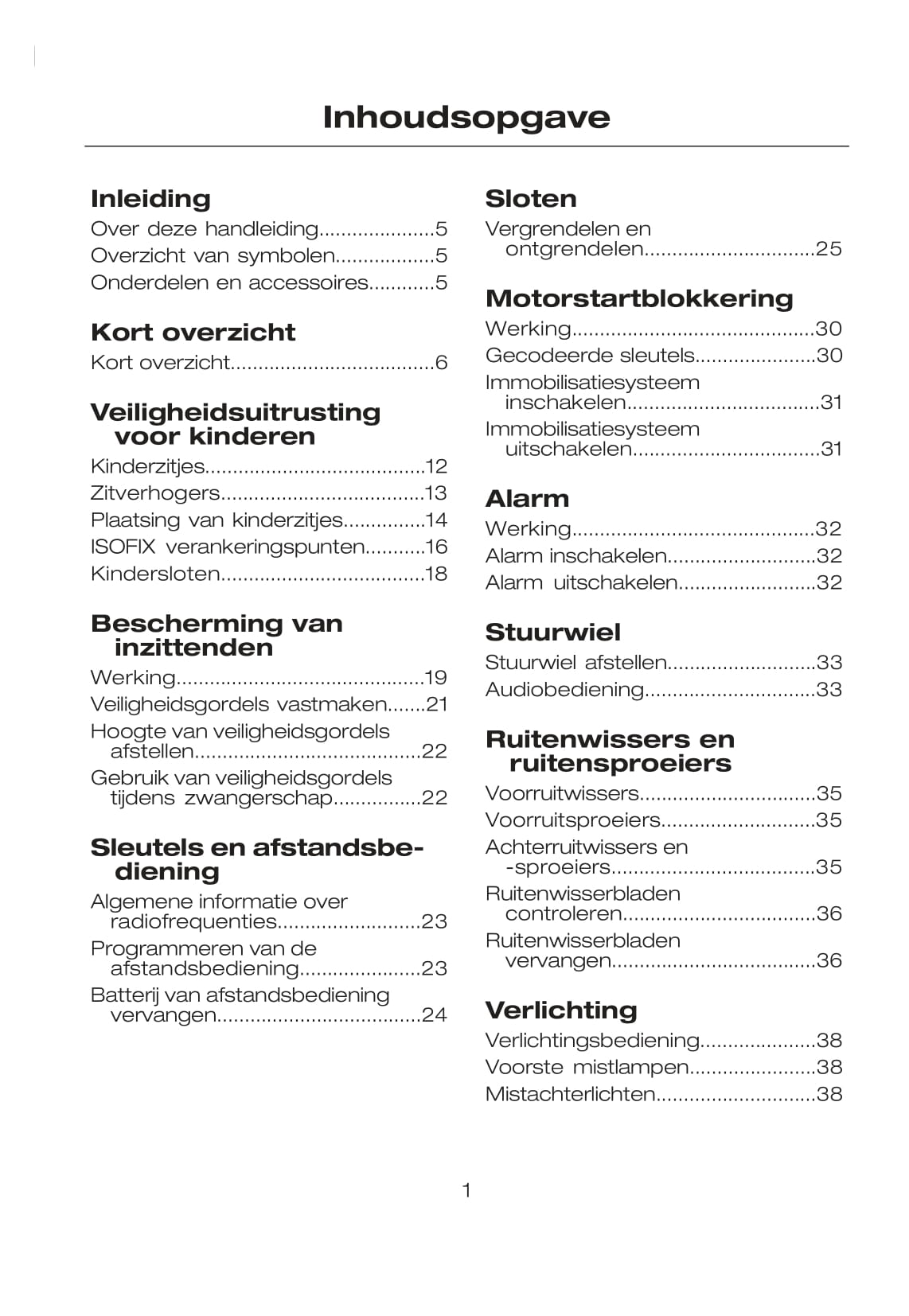 2007-2008 Ford Tourneo Connect/Transit Connect Owner's Manual | Dutch