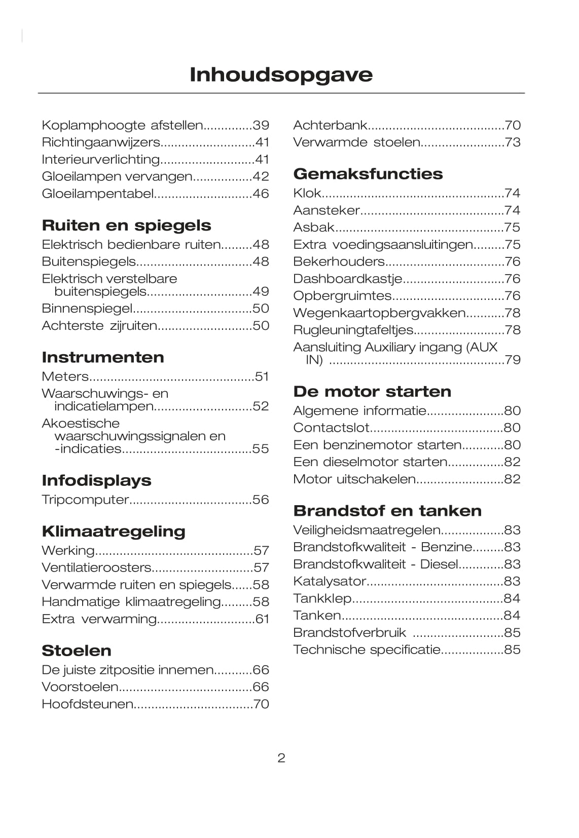 2007-2008 Ford Tourneo Connect/Transit Connect Owner's Manual | Dutch