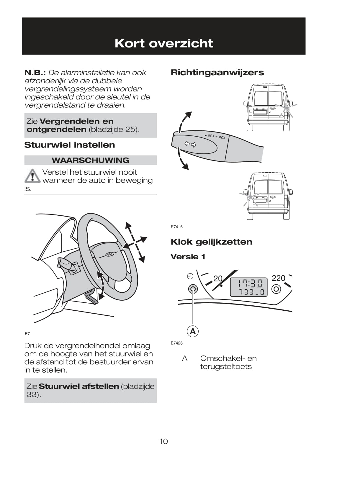 2007-2008 Ford Tourneo Connect/Transit Connect Owner's Manual | Dutch