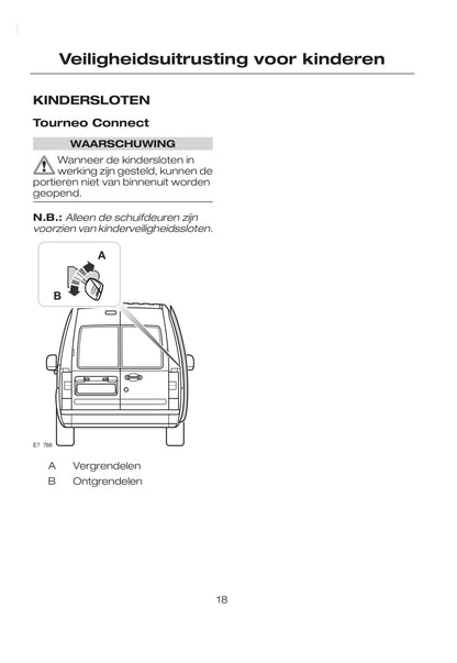 2007-2008 Ford Tourneo/Transit Connect Manuel du propriétaire | Néerlandais