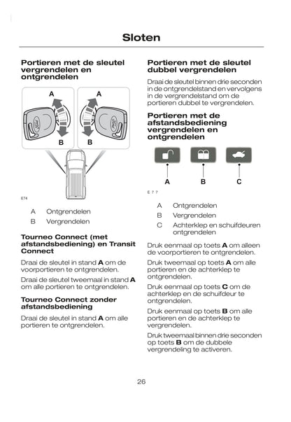 2007-2008 Ford Tourneo/Transit Connect Gebruikershandleiding | Nederlands