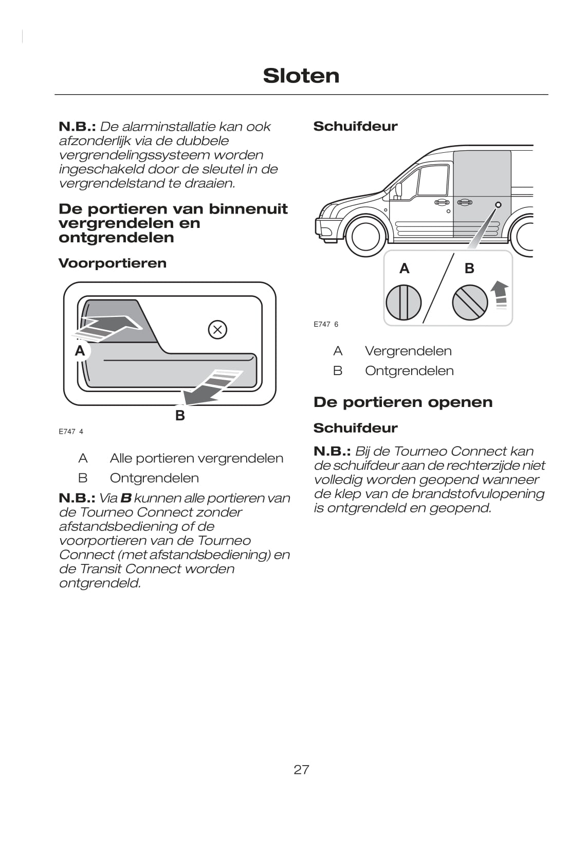 2007-2008 Ford Tourneo/Transit Connect Manuel du propriétaire | Néerlandais