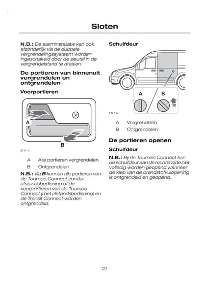 2007-2008 Ford Tourneo Connect/Transit Connect Owner's Manual | Dutch