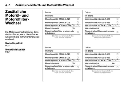 Opel Service- und Garantieheft