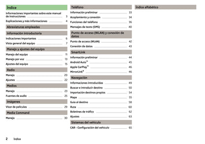 Skoda Admundsen y Bolero Manual de Instrucciones