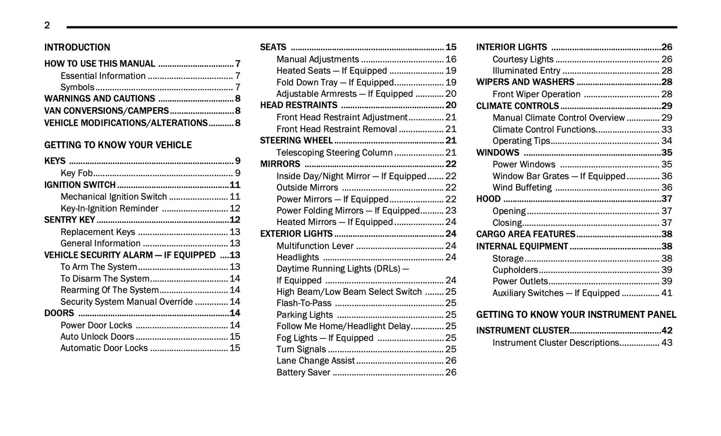 2020 Ram ProMaster 1500/ProMaster 2500/ProMaster 3500 Owner's Manual | English