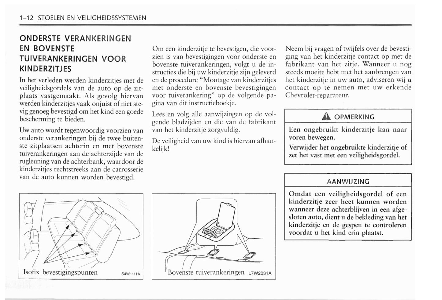 2006-2011 Chevrolet Epica Owner's Manual | Dutch