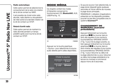 Alfa Romeo MiTo Uconnect Radio Nav 5.0 Live Guide d'utilisation 2016 - 2020