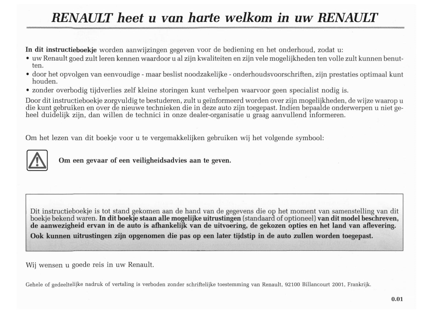 2001-2002 Renault Vel Satis Gebruikershandleiding | Nederlands