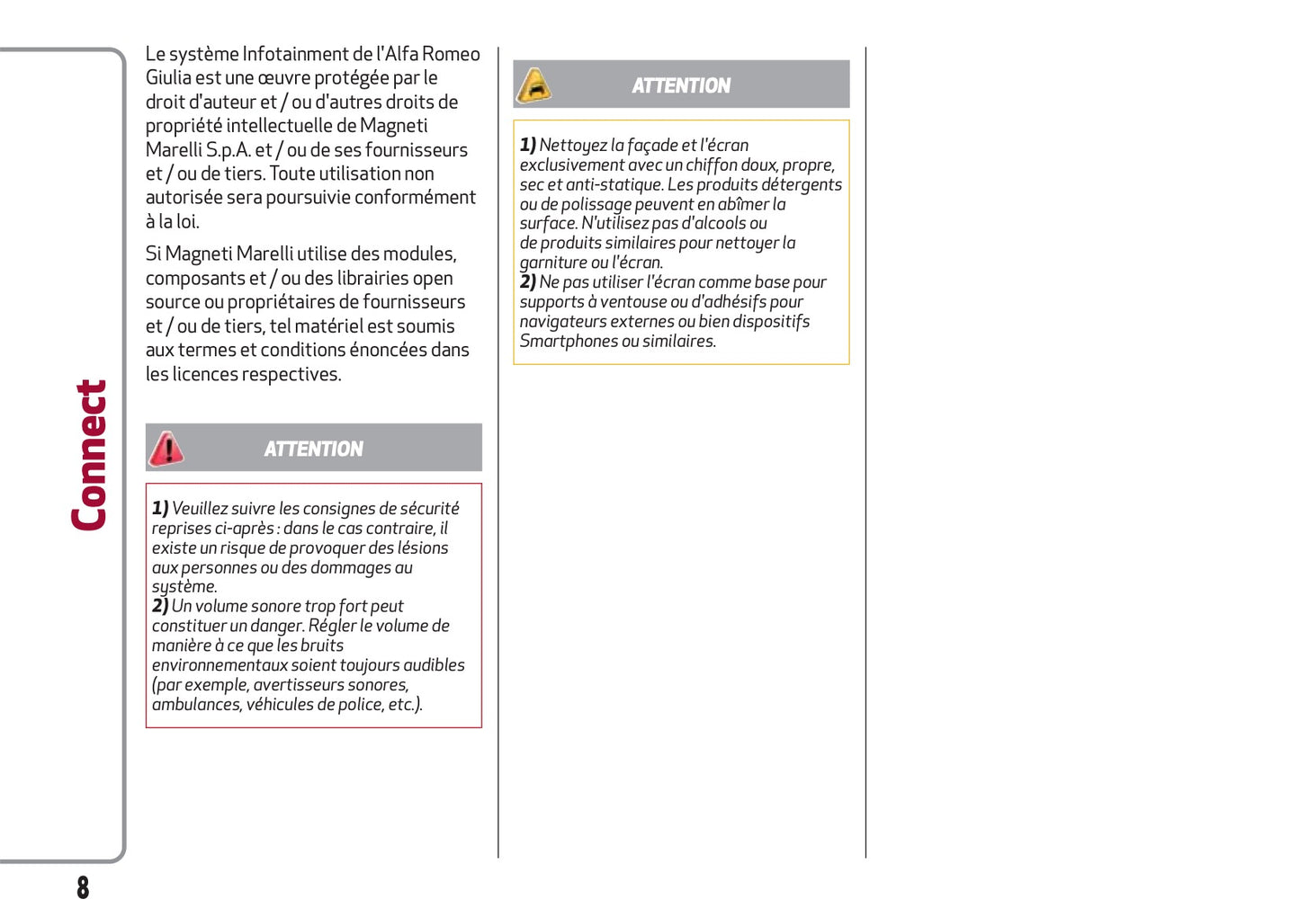 Alfa Romeo Giulia Connect Guide d'utilisation 2016 - 2020