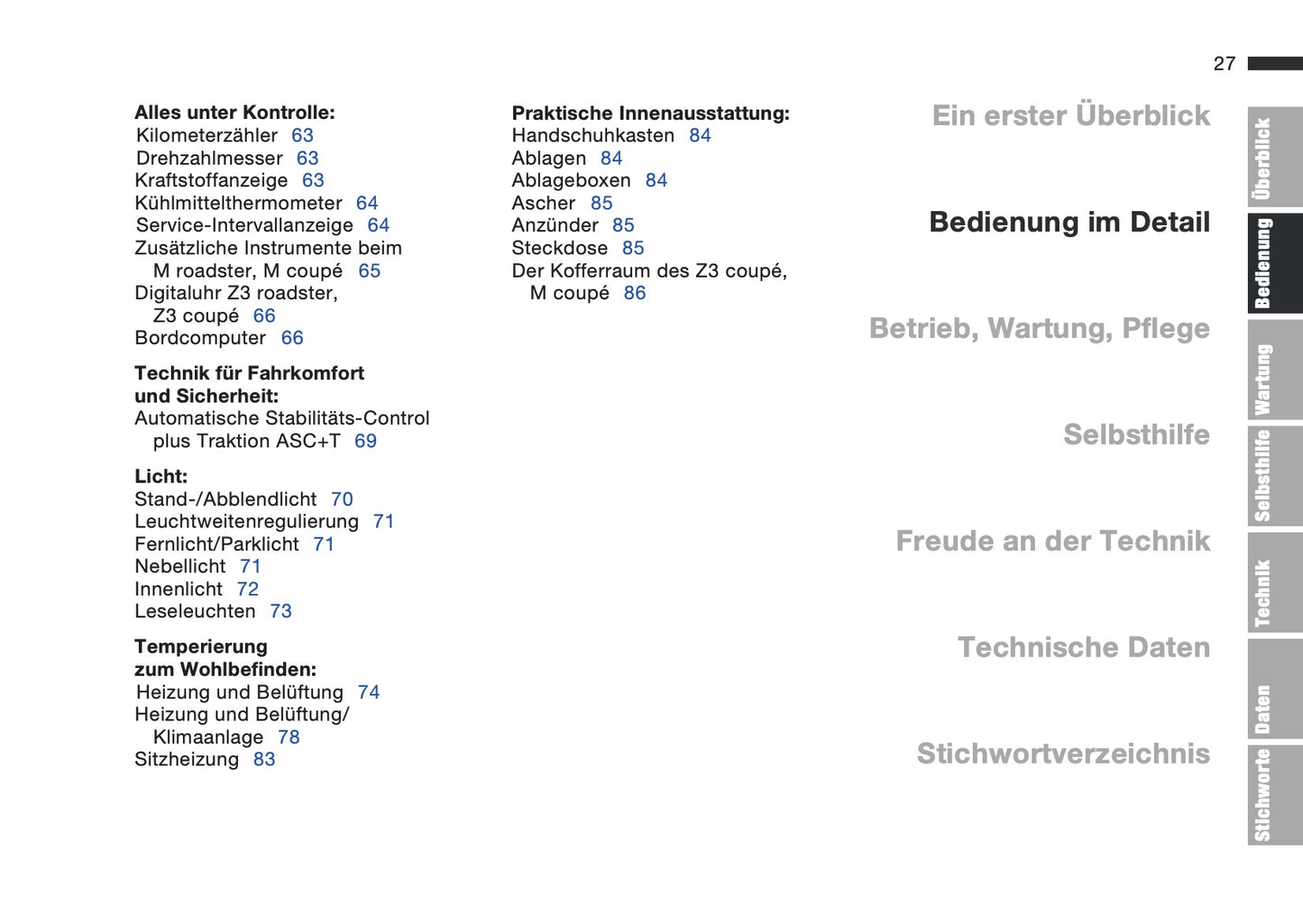 1997-1998 BMW Z3/Z3 M Gebruikershandleiding | Duits