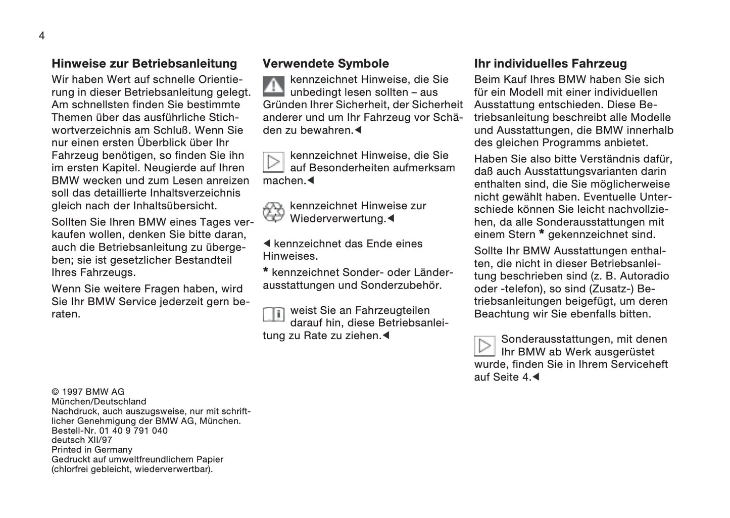 1997-1998 BMW Z3/Z3 M Gebruikershandleiding | Duits