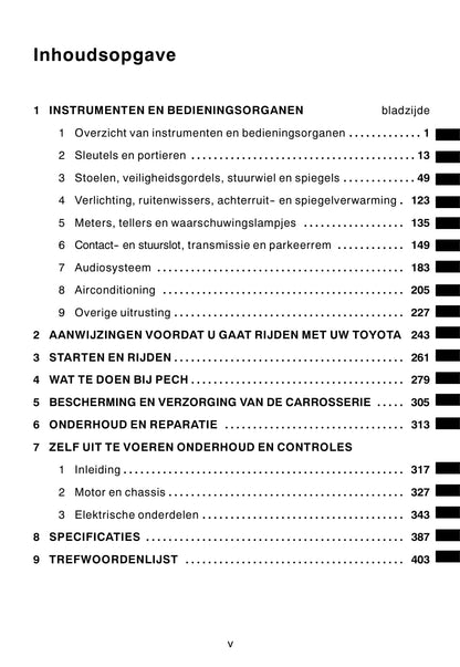 2004-2007 Toyota Corolla Owner's Manual | Dutch