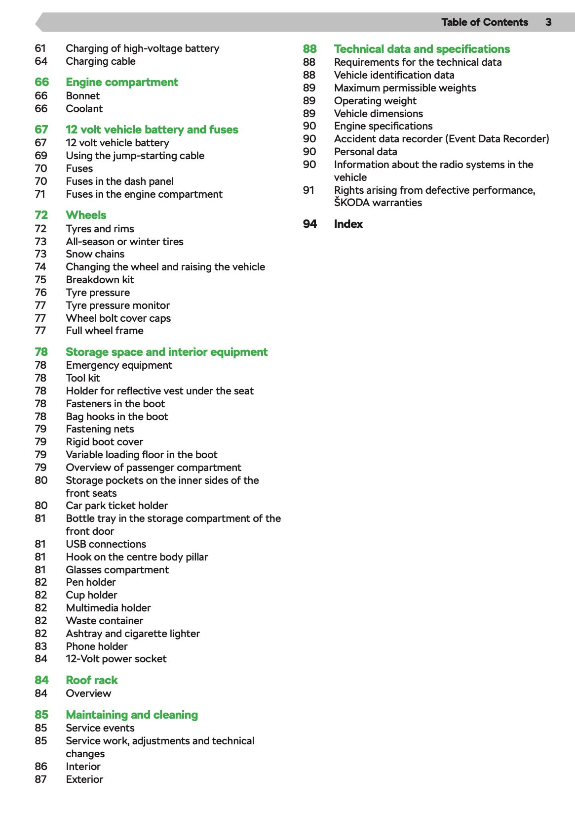 2020-2021 Skoda Citigo-e iV Owner's Manual | English