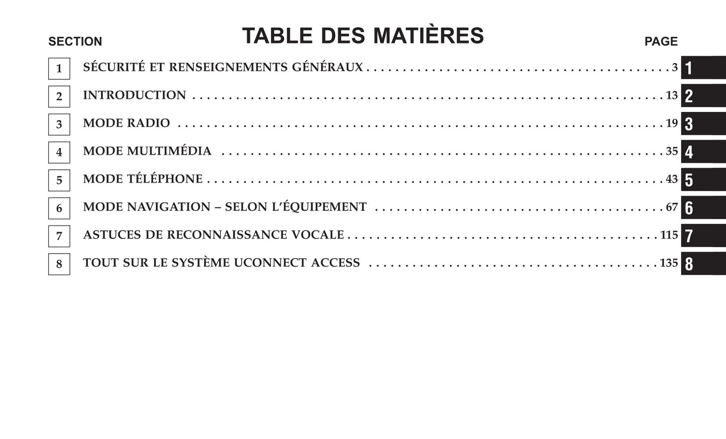 Jeep System Uconnect 3C3C Guide d'utilisation 2018