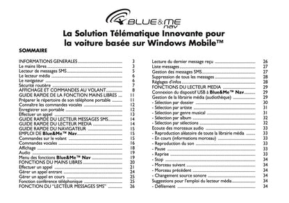 Fiat 500 & 500 Cabrio Blue & Me Nav Guide d'utilisation 2007 - 2014