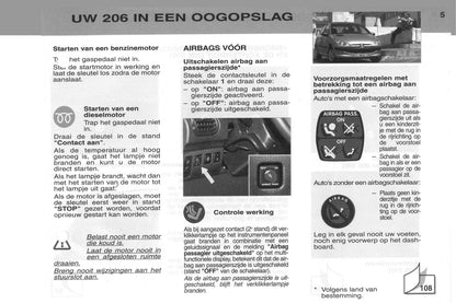 2002-2003 Peugeot 206/206 SW Owner's Manual | Dutch