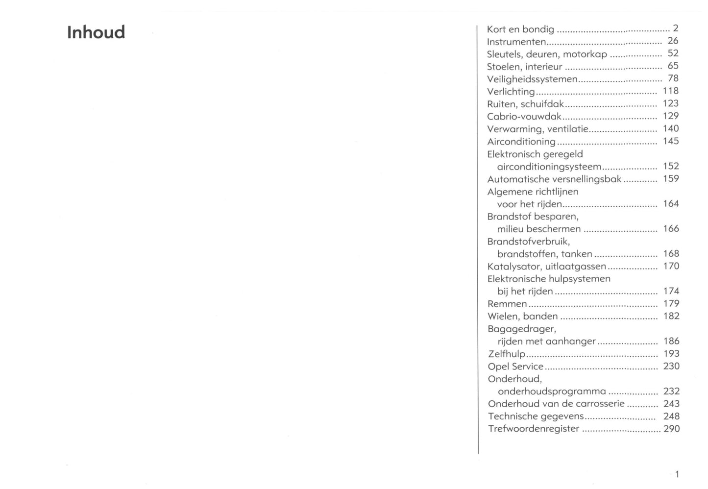 2000-2005 Opel Astra Owner's Manual | Dutch