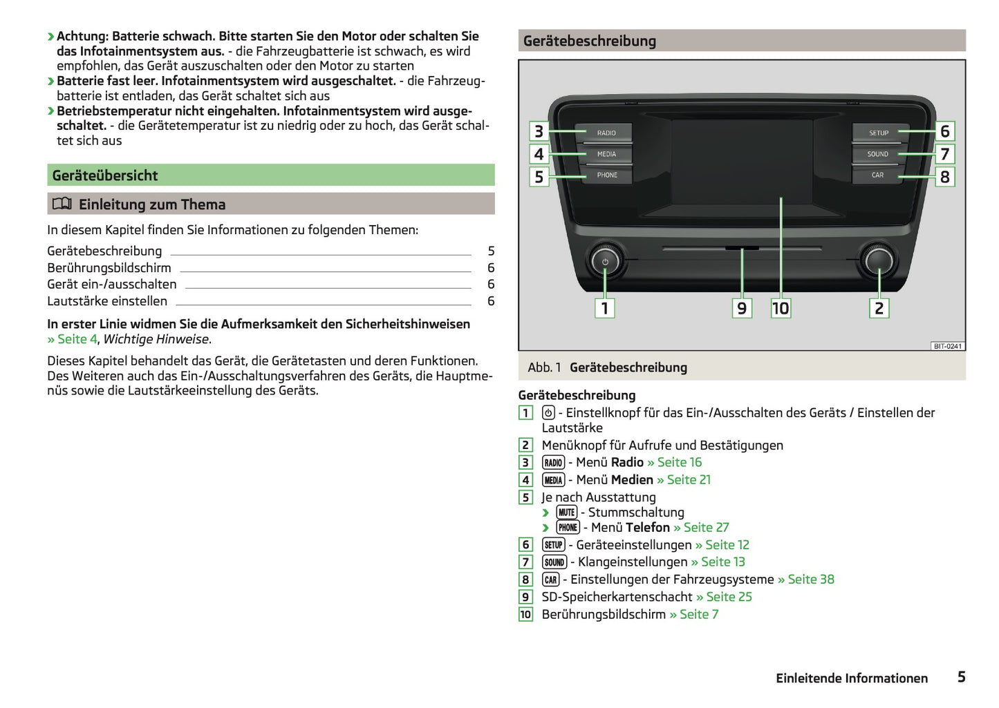 Skoda Radio Swing Infotainment Bedienungsanleitung 2014