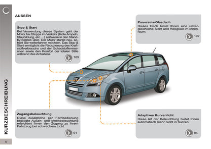 2012-2013 Peugeot 5008 Manuel du propriétaire | Allemand