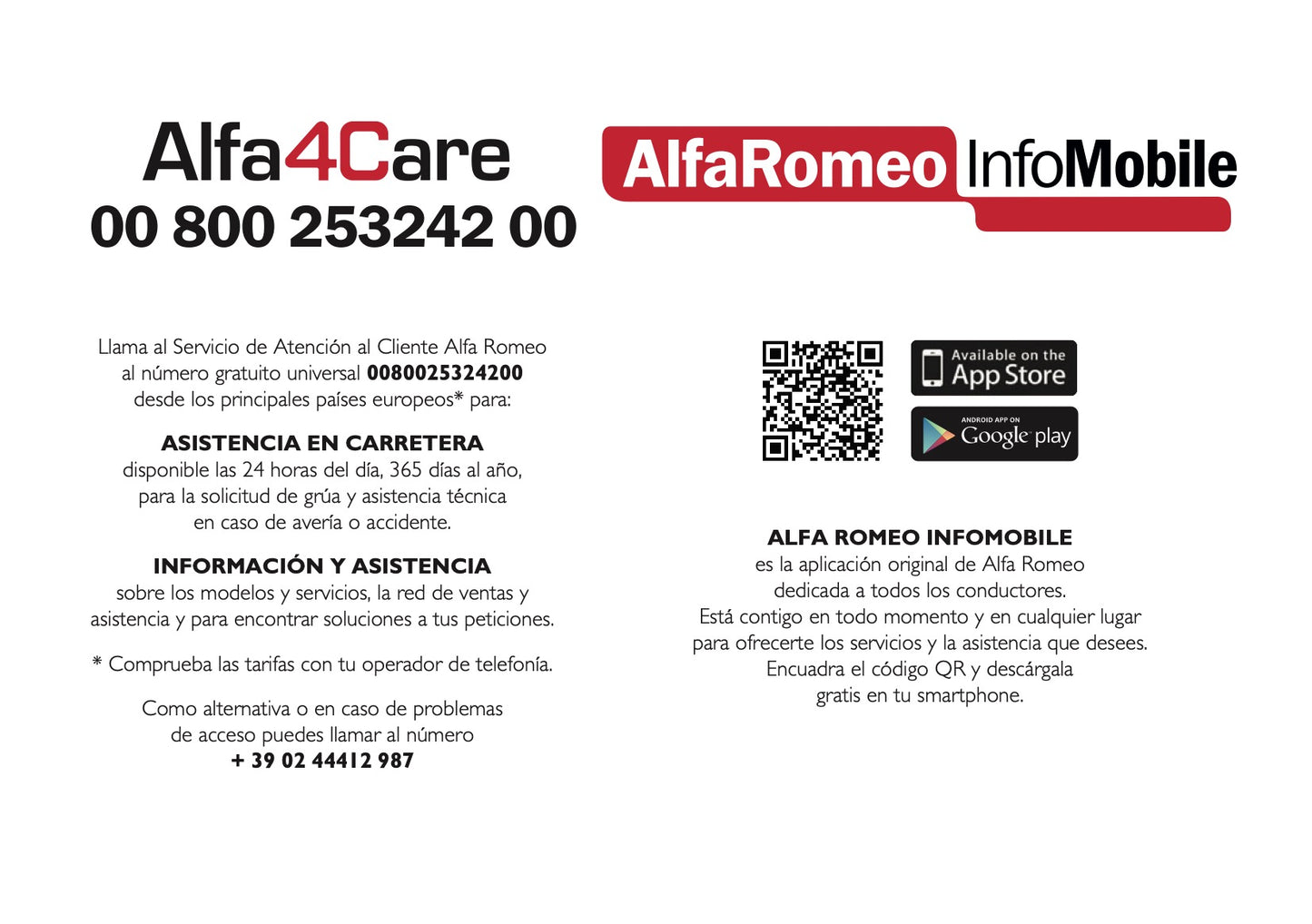 Alfa Romeo 4C Garantia Y Servicios 2013 - 2015