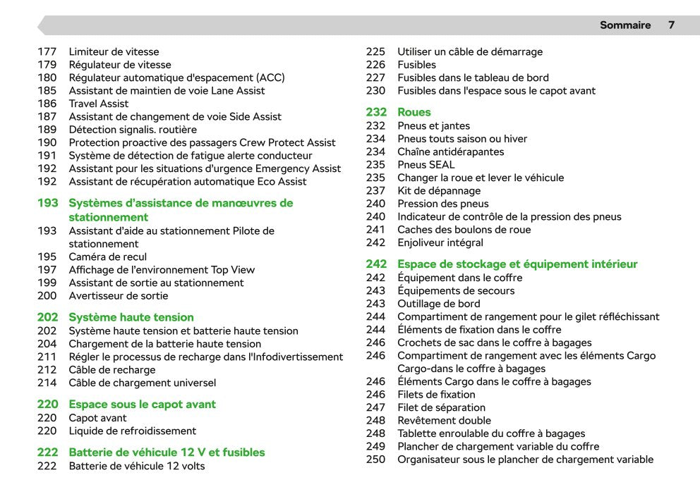 2020-2021 Skoda Enyaq iV Owner's Manual | French