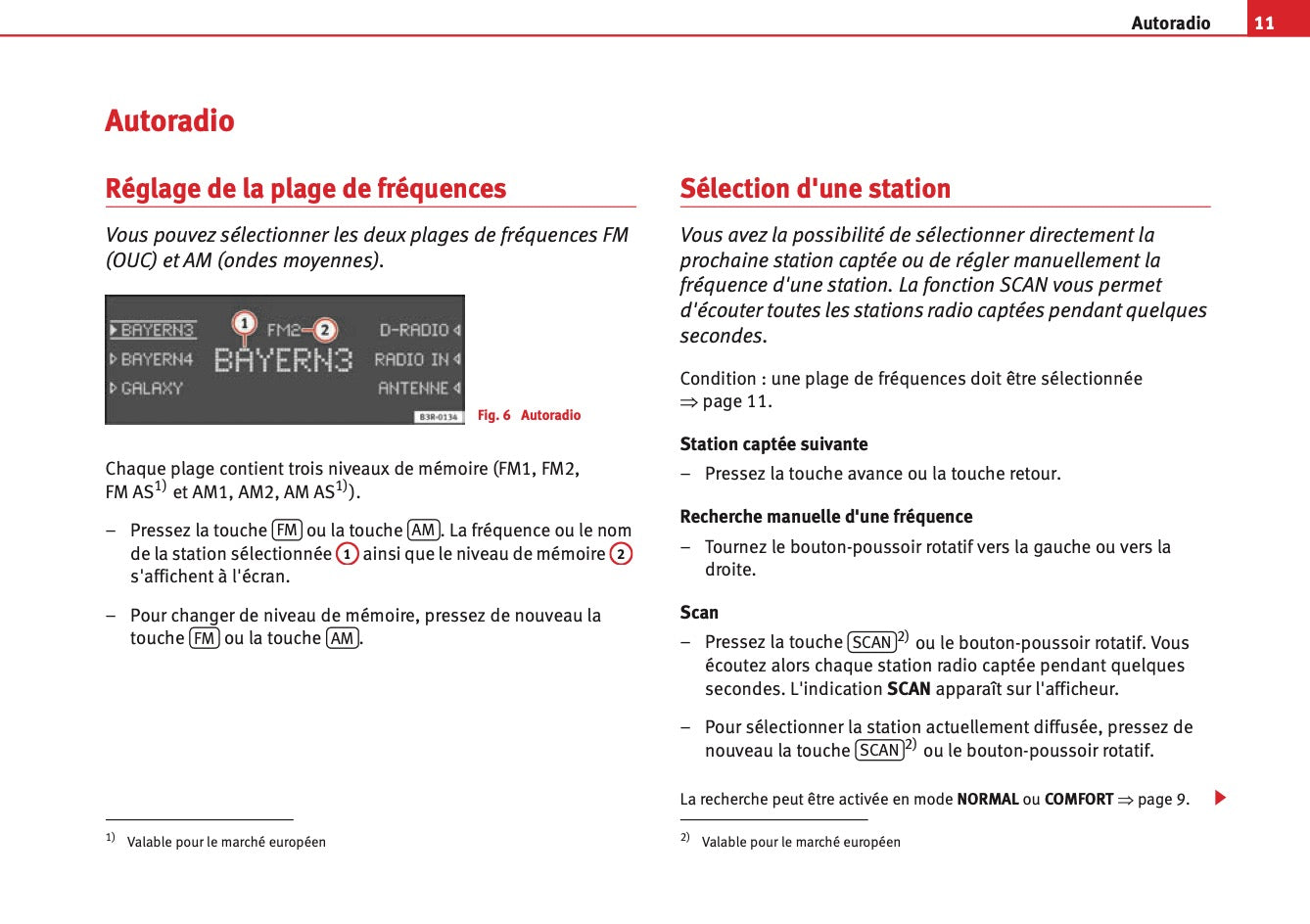 Seat Radio Adagio Guide d'instructions