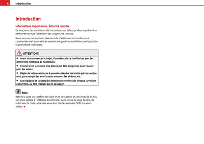 Seat Radio Adagio Guide d'instructions