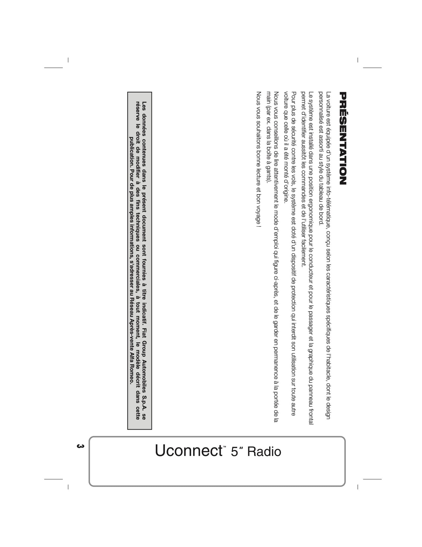 Alfa Romeo Giulietta Uconnect 5.0 Radio  Guide d'utilisation 2014 - 2016