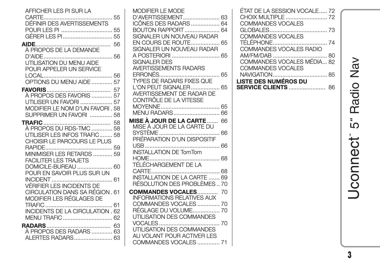 Fiat Ducato Uconnect 5 Radio Nav  Guide d'instructions 2014 - 2018