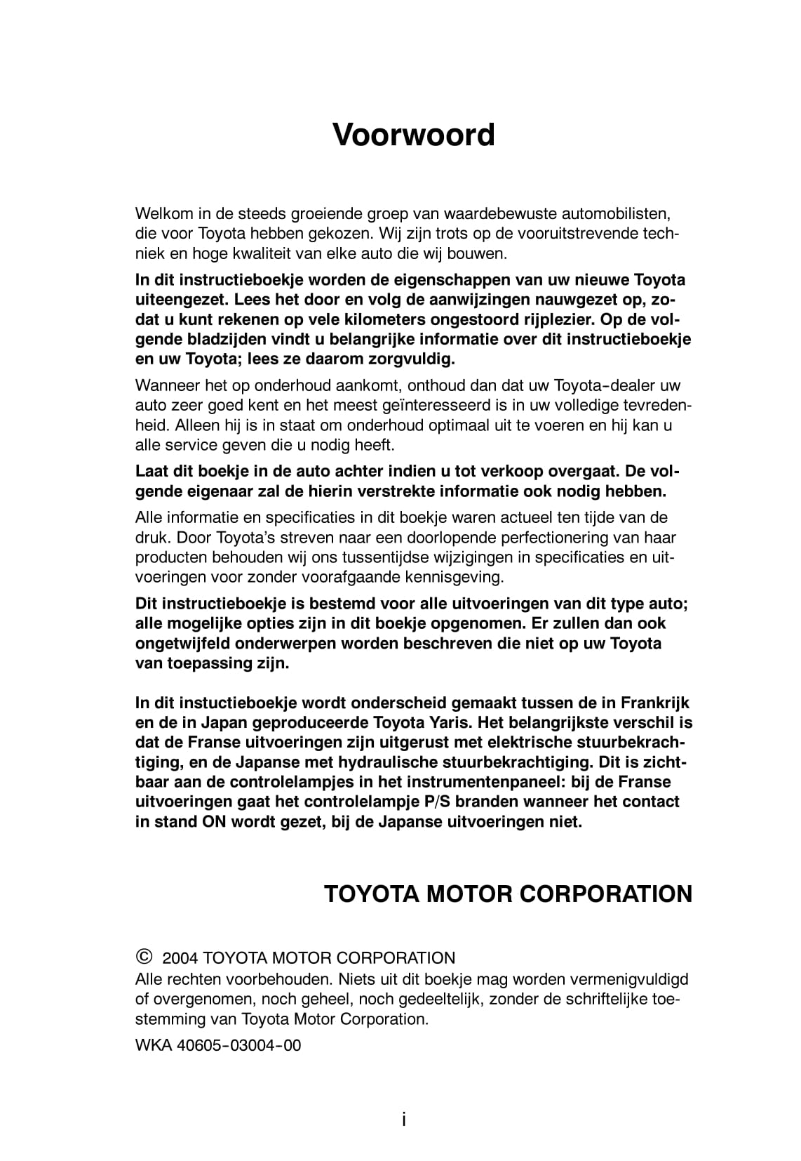 2003-2005 Toyota Yaris Manuel du propriétaire | Néerlandais