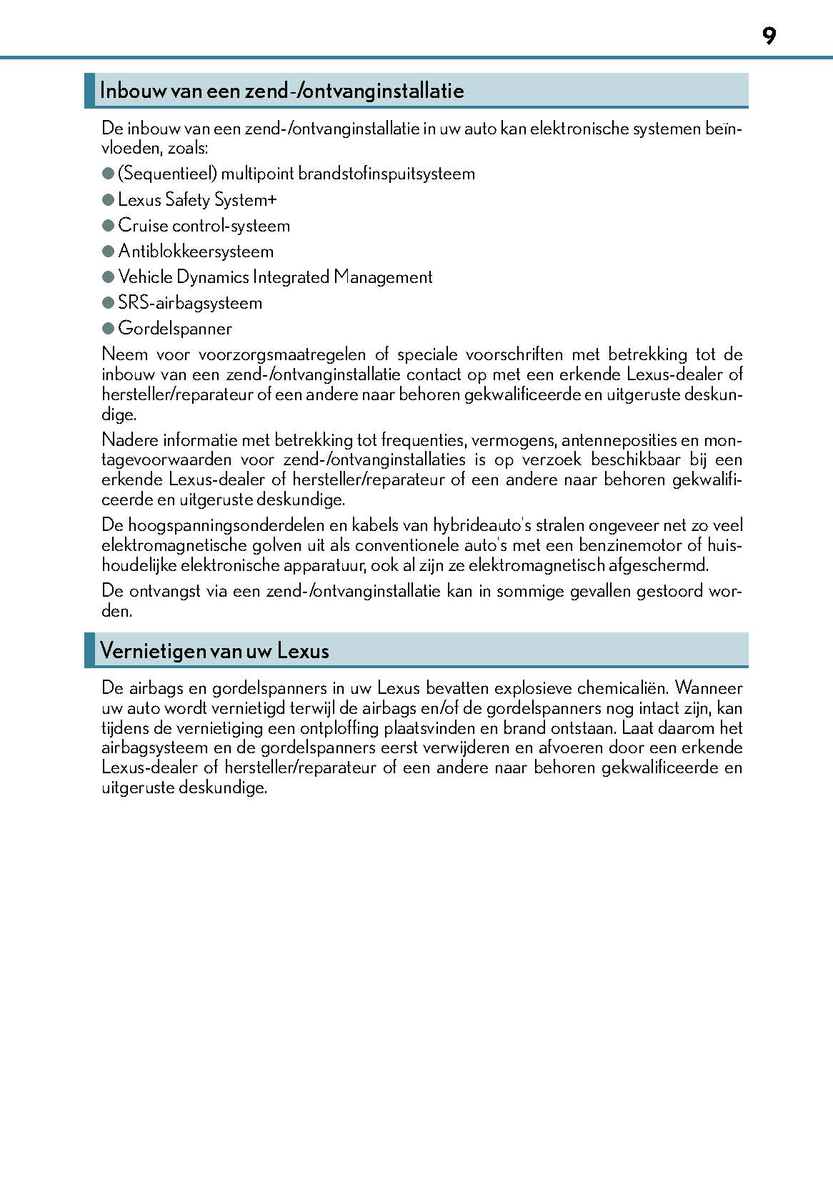 2017-2018 Lexus GS 300h/GS 450h Owner's Manual | Dutch