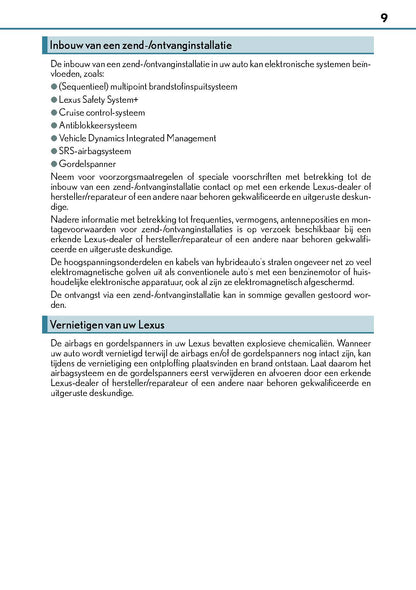 2017-2018 Lexus GS 300h/GS 450h Owner's Manual | Dutch