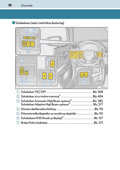2017-2018 Lexus GS 300h/GS 450h Owner's Manual | Dutch