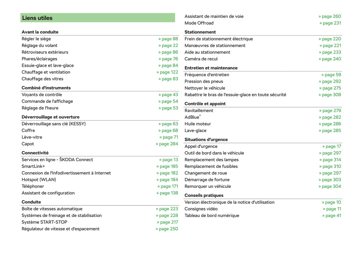 2018-2019 Skoda Karoq Owner's Manual | French