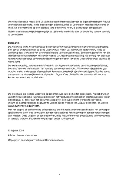 2006-2009 Jaguar XK Gebruikershandleiding | Nederlands