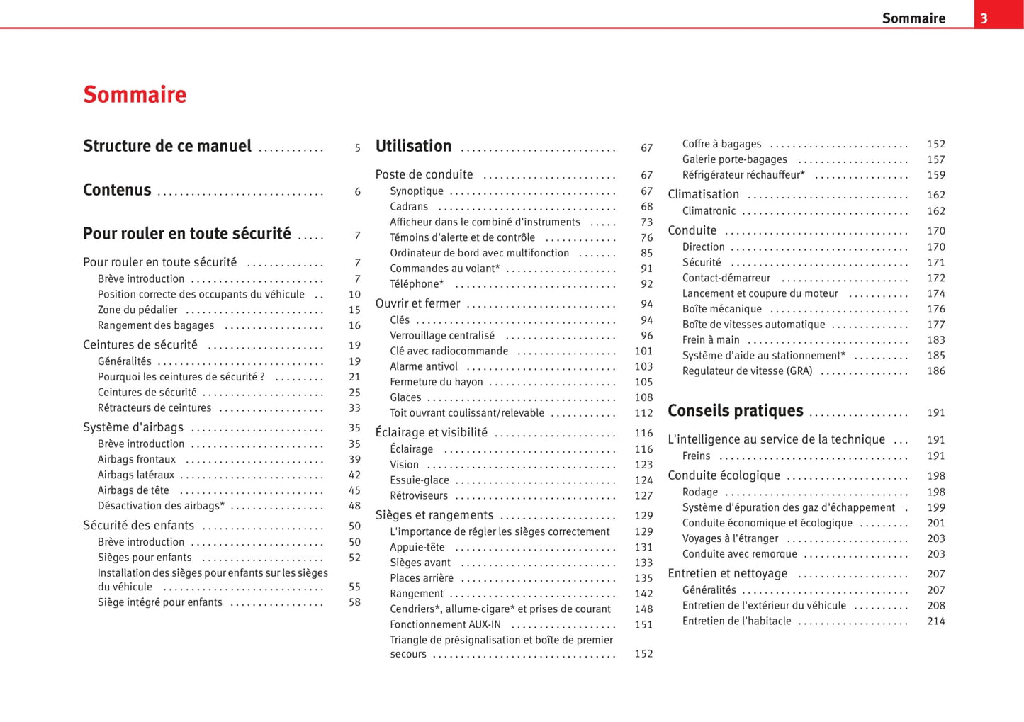 2008-2009 Seat Alhambra Owner's Manual | French