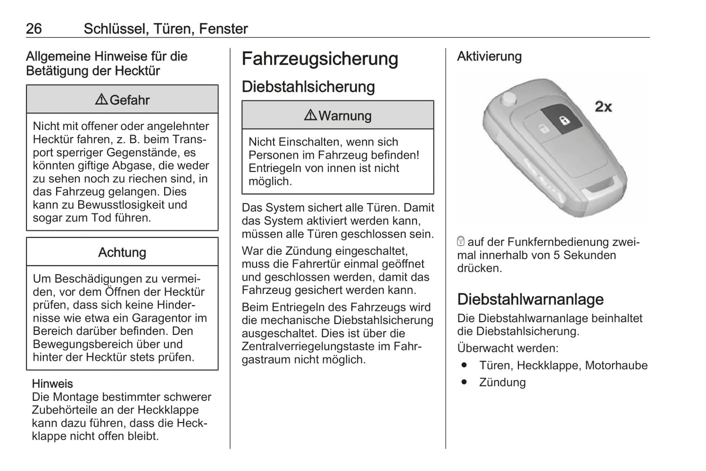 2018-2019 Opel Adam Owner's Manual | German