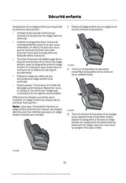 2017 Ford Escape Owner's Manual | French