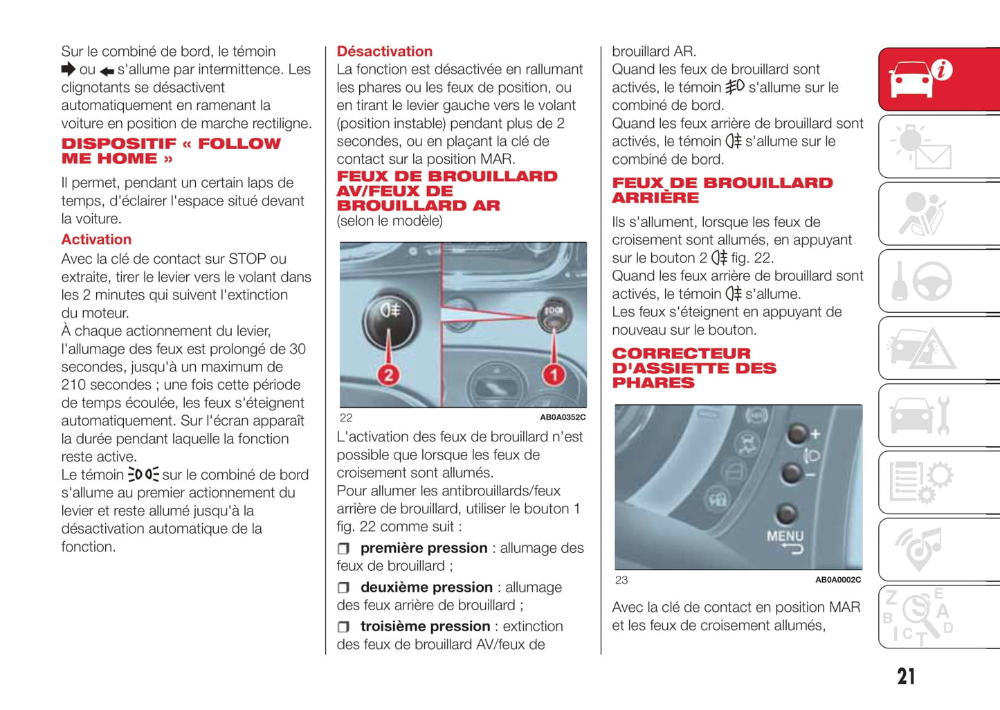 2016-2022 Abarth 595 Owner's Manual | French