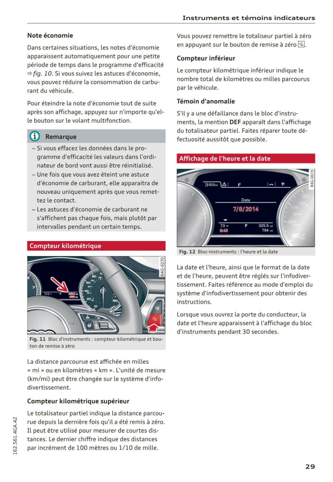 2014-2016 Audi A7/S7 Manuel du propriétaire | Français