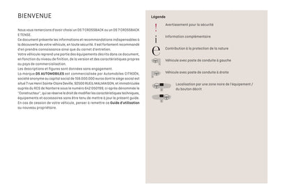 2019-2021 DS Automobiles DS 7 Crossback/DS 7 Crossback E-Tense Owner's Manual | French