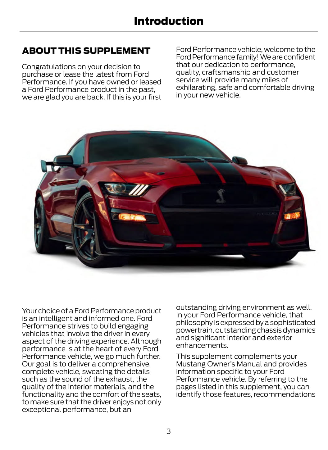 2020 Ford Mustang Shelby GT500 Gebruikershandleiding | Engels