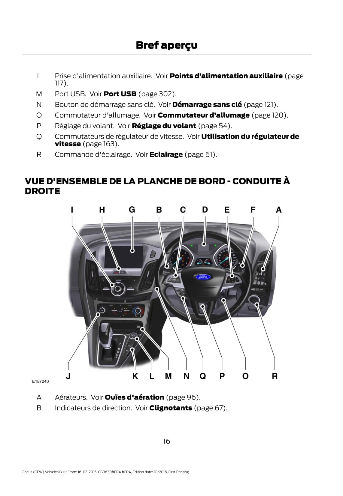2015 Ford Focus Owner's Manual | French