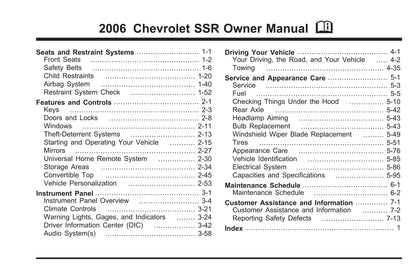 2006 Chevrolet SSR Manuel du propriétaire | Anglais